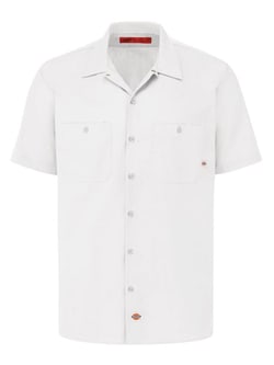 Dickies Men's White Short Sleeve Industrial Work Shirt