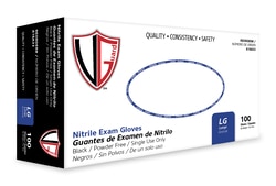 VGuard™ A16A3 Series Powder-Free Nitrile 5.0 mil Exam Gloves, Black