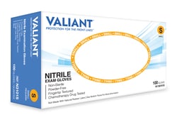 Valiant N3101 Series Powder-Free Nitrile 4.0 mil Exam Gloves, Light Blue Small | Buy Online | Valiant&trade; | Fisher Scientific
