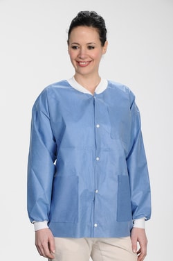 Apex Aseptic Extra-Safe Lab Jackets, Sky Blue Medium | Buy Online | Apex Aseptic | Fisher Scientific