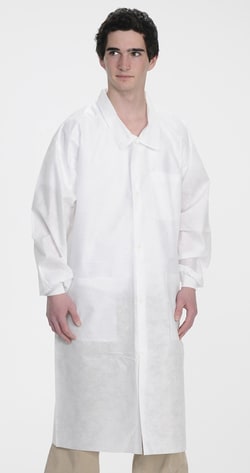 Apex Aseptic Extra-Safe Traditional Collar Lab Coats, White X-Large | Buy Online | Apex Aseptic | Fisher Scientific