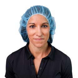 VGuard™ Blue Pancake Bouffant Caps