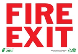ZING Enterprises Eco Safety Sign, Fire Exit:Facility Safety and Maintenance:Signs