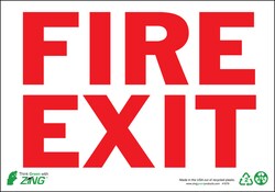 ZING Enterprises Eco Safety Sign, Fire Exit Material: Self-adhesive; Mounting:
