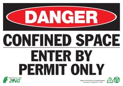 ZING™ Enterprises Eco Safety Sign, DANGER Confined Space