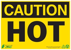 ZING™ Enterprises Eco Safety Sign, CAUTION Hot