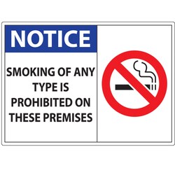 ZING Enterprises No Smoking Sign, Notice No Smoking Material: Window Decal;