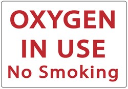 ZING Enterprises Eco Safety Sign, Oxygen In Use No Smoking Material: Aluminum:Facility