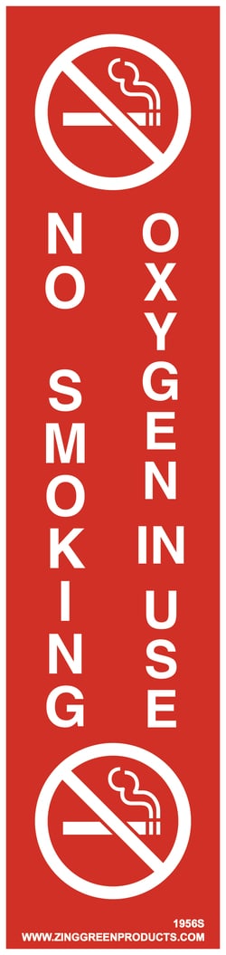 ZING Enterprises Eco Healthcare Sign, No Smoking Oxygen In Use:Facility