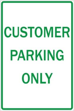 ZING Enterprises Eco Parking Sign, Customer Parking Only:Facility Safety