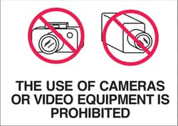 ZING Enterprises Eco Security Sign, Cameras Prohibited Eco Security Sign,