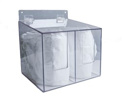ZING&trade; Enterprises&nbsp;Eco Sleeve Guard Dispenser, Double, Clear Recycled Plastic with Hinged Lid