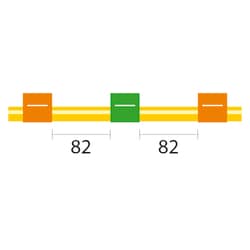 Glass Expansion&nbsp;Contour Flared End Solva Pump Tube 3 tag, 82mm spacing, 0.38mm ID, Orange/Green (PKT 6)