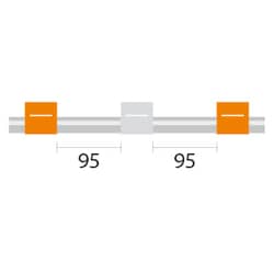 Glass Expansion Contour Flared End PVC Pump Tube 3tag, 95mm spacing, 0.64mm ID, Orange/White (PKT 6)