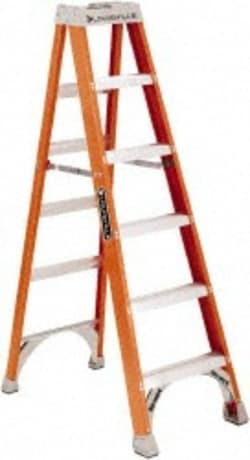 MSC Louisville FS1510 9 Steps, 10' High, Type IA Rating, Fiberglass Step Ladder 300 Lb Capacity, 28-9/16