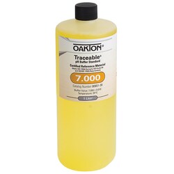 Cole-Parmer&nbsp;Oakton Traceable pH Standard Buffer with Calibration, Yellow, pH 7; 1000 mL