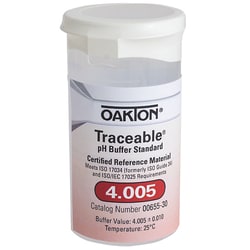Cole-Parmer&nbsp;Oakton Traceable One-Shot&trade; Buffer Solution, Clear, pH 4.005; 6 x 100 mL Vials