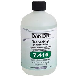 Cole-Parmer&nbsp;Oakton Traceable pH Standard Buffer with Calibration, Clear, pH 7.416; 500 mL