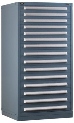 MSC&nbsp;Vidmar SEP3140ALS22577 9 Drawer, 144 Compartment Light Blue Steel Preconfigured Modular Storage Cabinet 59
