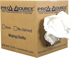 MSC PRO-SOURCE PS-N020-WPK-5 Virgin Cotton T-Shirt Rag Low-Lint, White, 3 to 4 Pieces per Lb, Comes in Box