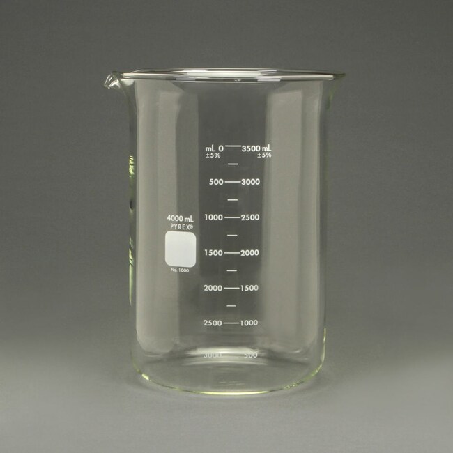 Pyrex 1003-1CN Griffin Beaker - 1L Heavy Duty Glass Laboratory Beaker With Double Scale