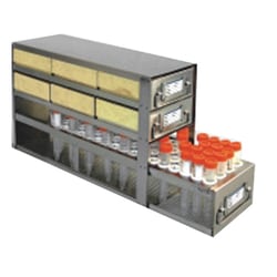 Cole-Parmer&nbsp;Argos Technologies PolarSafe Upright Freezer Drawer Rack, 2 Drawers for 6 Boxes & 1 for (30) 50 mL Tubes