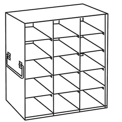Cole-Parmer&nbsp;Argos Technologies PolarSafe Upright Freezer Rack for 25-Place Slide Boxes, 3 x 5 Array