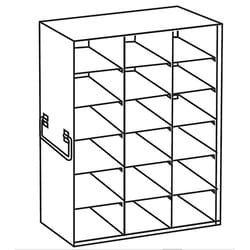 Cole-Parmer&nbsp;Argos Technologies PolarSafe Upright Freezer Rack for 100-Place Slide Boxes, 3 x 6 Array