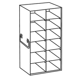 Cole-Parmer&nbsp;Argos Technologies PolarSafe Upright Freezer Drawer Rack for 100-Place Slide Boxes, 2 x 6 Array