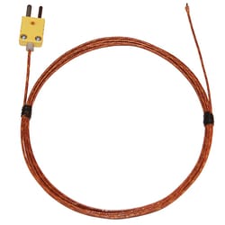 Cole-Parmer Digi-Sense Type-K, Fiberglass-Insulated Probe, Mini-Connector, Exposed, 10ft 24 -Gauge
