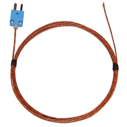 Cole-Parmer Digi-Sense Type-T, Fiberglass-Insulated Probe, Mini-Connector, Exposed, 10ft 24 -Gauge