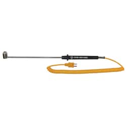 Cole-Parmer Type-K, Comp 90 Angle Surf Probe, 8.5" L, Mini-Connector, Exposed,