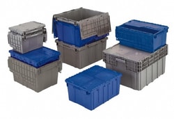 MSC Orbis FP60 GREY 6.1 Cu Ft, 40 Lb Load Capacity Gray Polyethylene Attached-Lid Container Stacking, Nesting, 30
