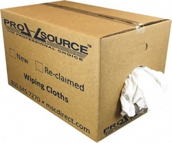 MSC PRO-SOURCE PS-N020-W14-25 Wide Virgin Cotton Rags White, Fleece and