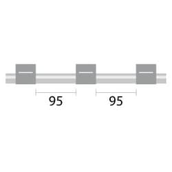 Glass Expansion Contour Flared End PVC Pump Tube 3tag, 95mm spacing, 1.30mm ID, Gray/Gray (PKT 6)