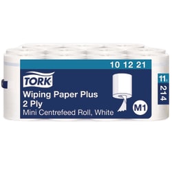 Tork Starke Mehrzweck-Papierwischtücher Mini Innenabrollung Weiß M1, 11 Rollen, 101221