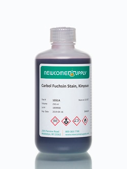 Newcomer Supply Carbol Fuchsin Stain, Kinyoun, 250 ml, Quantity: Each of