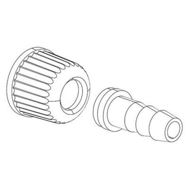 BUCHI Hose Barbs Set 4 hose barb straight and 4 cap nut Evaporator Accessories Fisher Scientific