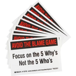 Brady&trade;&nbsp;Motivational and Improvement Signs: FOCUS ON THE 5 WHY'S NOT THE 5 WHO'S