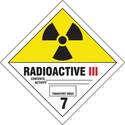Brady™ RADIOACTIVE Hazardous Material Shipping Labels