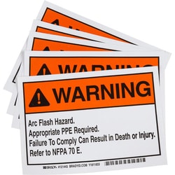 Brady™ Arc Flash Labels - Adhesive Vinyl - 5 in H x 7 in W