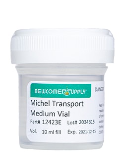 Newcomer Supply Michel Transport Medium Vials 20 ml vial, 10 ml fill, 25/case,