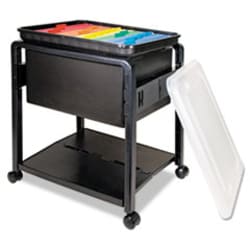Enterprise Technology Solutions&nbsp;ADVANTUS Folding Mobile File Cart, Plastic, 1 Shelf, 1 Bin, 14.5