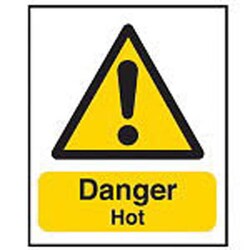Brady Vinyl Hazard Warning Signs Danger hot; Width: 125mm; Height: 150mm,