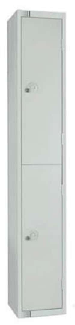 Manutan 1 door locker. All light grey. Hxwxd: 1800x300x450, Quantity: Each