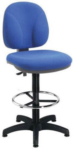 Manutan High level chair with foot - ring - royal blue, Quantity: Each