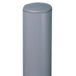 Manutan Grey galv steel round post. 3.5m x 76mm. Plastic, Quantity: Each