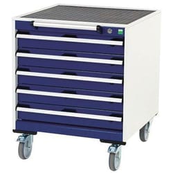 Manutan Hd mobile drawer cabinet 650x650x780mm 5 drawer, Quantity: Pack
