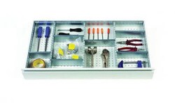 Manutan 10 compartment steel divider kit 125mm to fit, Quantity: Pack of