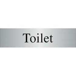 Manutan Stainless steel prestige toilet sign. 200 x 50mm., Quantity: Pack